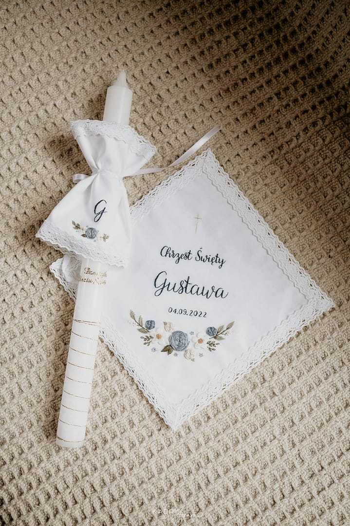 szatka na chrzest świeca na chrzest