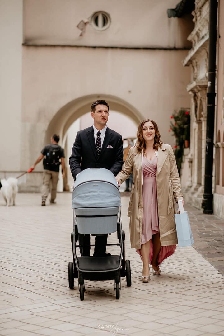 chrzest w centrum Krakowa